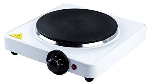 STATUS Kansas Single Hot Plate | 1500W White Electric Stove |Stainless Steel | KANSAS1PKB4