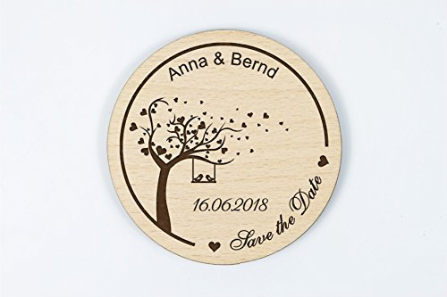 Manschin Laserdesign Save The Date - Magnet - Einlaung - Hochzeitseinladung - Individuell graviert (1)
