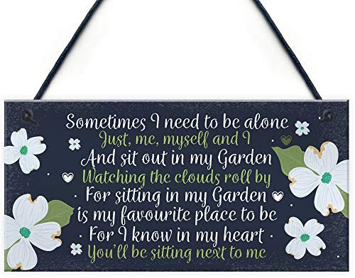 RED OCEAN Garden Memorial Hanging Plaque SummerHouse Garden Shed Sign Gifts For Mum Nan