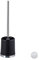 Relaxdays Garnitur, Kunststoff WC-Bürstenhalter mit Toilettenbürste, stehend, wechselbarer Bürstenkopf, 37cm, schwarz, Standard