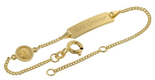 trendor Gravur-Armband für Kinder Gold 333 (8 Karat) 14/12 cm inklusive Wunsch-Gravur 75493