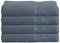 Mixibaby 4er Handtuchset Handtuch Handtücher 50cm x 100cm Frottee 100% Baumwolle 500g/qm, Farbe:Antrazit