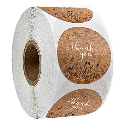 500 Stück Blumen Danke Aufkleber Rund Aufkleber Label Papier Abdichtung Aufkleber Etiketten Selbstklebend Geschenksticker Selbstgemacht Aufkleber (Thank You)