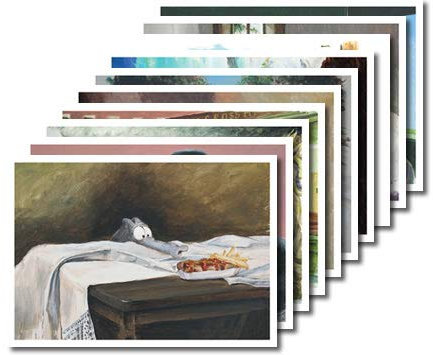 Postkarten MIX aus 10 Karten OTTO WALKES - Motiv: Otto & Ottifant in weltberühmten Gemälden - Anlass: Grüße, Humor, Deko - Künstler/Verlag: Ottifant Productions GmbH © – MIX SET Nr. 1