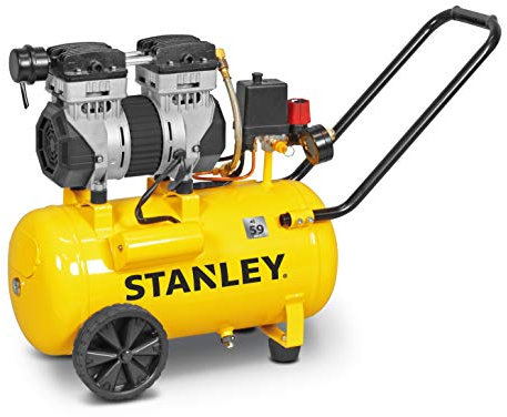 COMPRESSORE SILENZIATO SENZA OLIO STANLEY LT.24 - 1,3 HP - 8 BAR - 1500 WATT - 230 V