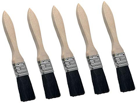 5 Pcs Pinsel Set Flachpinsel-Set mit Holzstielen und Naturborsten Satz Einwegpinsel Lackierpinsel Malerpinsel, 1/1.5/2 Zoll
