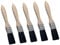 5-piece brush set, flat brush set with wooden handles and natural bristles, disposable brush, paint brush, 1/1.5/2 inch