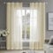 Deconovo Soild Eyelet Semi Transparent Net Curtains, Super Soft Voile Curtains, Decorative Sheer Curtans, 55 x 48 Inch(Width x Length), Beige, 2 Panels