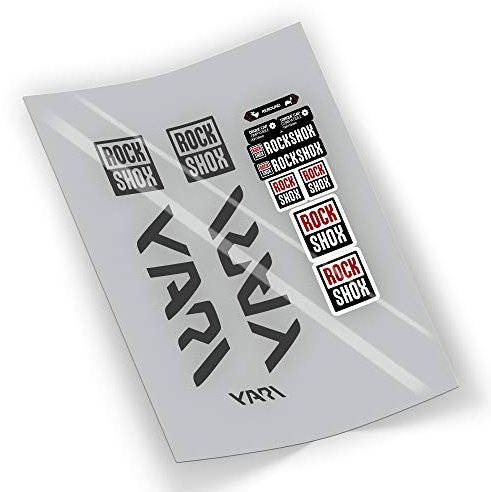 FA223 Aufkleber Gabel Rock Shox Yari 2021 Selbstcollant Aufkleber Sticker (Dunkelgrau)