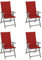 vidaXL 4X Akazienholz Massiv Gartenstuhl Verstellbar mit Auflagen Hochlehner Holzstuhl Gartensessel Stühle Stuhl Gartenstühle Outdoor Gartenmöbel