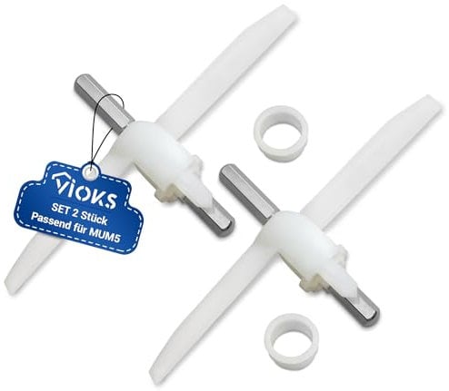VIOKS SET 2x Mitnehmer mit Ausräumflügel Ersatz für Bosch 00630760 630760 00621923 für Durchlaufschnitzler in Küchenmaschine MUM5 MUMS MUMV MUZ5 MUZ5DS MUZ5VL MUM58L20 & Bosch MUM 5 Zubehörteile