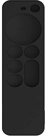 Fernbedienung Hülle Kompatibel mit Apple TV 4K Siri Remote 2021, Leichte rutschfeste Stoßfeste Schutzhülle (Schwarz)