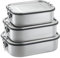 SILBERTHAL Brotdose Edelstahl mit Fächern 3er Set - inkl. 2x Trennwand & 3 Soßenbehälter – Lunchbox für Kinder & Erwachsene – Auslaufsicher & Leicht -
