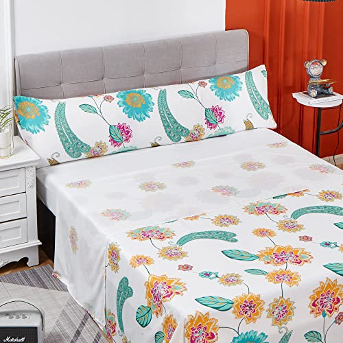 Dalina Textil - Juego Sábana Cama 135- Juego de Sábanas Estampada para Cama 3 Piezas, Bajera Ajustable 135x190, Encimera 210x260, 1 Funda Almohada 45x150