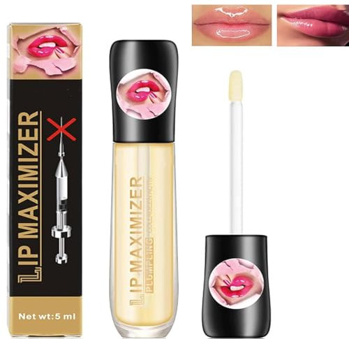 Thnkstaps Natural Lip Plumper Lippen-Booster für vollere Lippen Lippenpflege für Volle Lippen, Lip Plumping Balm Klarer Lipgloss,Macht die Lippen praller und hydratisierter 5 ml