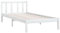 vidaXL Massivholzbett, Holzbett Bett für Schlafzimmer, Bettrahmen Bettgestell mit Lattenrost, Einzelbett Schlafzimmermöbel, Modern, Weiß Kiefer 90x190cm