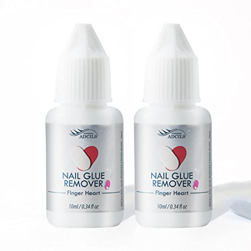 ADCILS PROFESSIONAL Finger Heart Lot de 2 flacons de dissolvant pour colle à ongles (10 ml/10 ml)