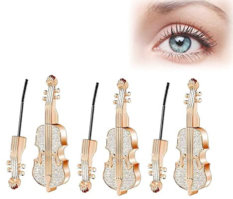 FUUZIO Violin Mascara, Elegant Violin Mascara, Silk Fiber Mascara Waterproof Lash Cosmetics Natural Lengthening and Thickening Effect No Clumping Gift for Women Girls