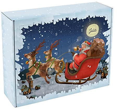 Herz & Heim® Adventskalender zum Befüllen/Nostalgischer Adventskalender mit Weihnachtsmann