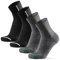 DANISH ENDURANCE Merino Fahrradsocken, Radsocken, Gepolstert, Atmungsaktiv, für Herren & Damen, 2 Paar, Mehrfarbig (1x Schwarz, 1x Grau), 39-42