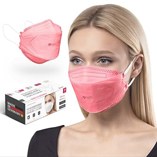 HARD Mascherine FFP2-20 pezzi| Prodotto in Germania | Respiratore confortevole | Delicato sulla pelle e traspirante - OEKO-TEX | non confezionato singolarmente - Lampone Rosa