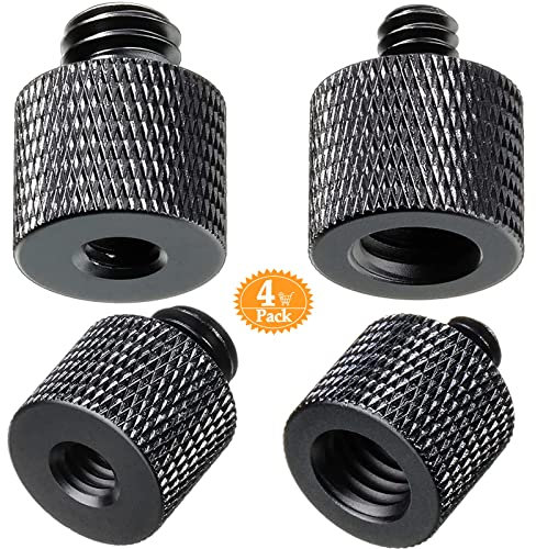 Devenirriche 4 Pcs Camera Screw Adapter Thread, 1/4 Male to 3/8 Female and 3/8 Male to 1/4 Adapter Set Tripod Mic Screw Adapters for Camera Monitor, Tripod, Monopod, Ballhead