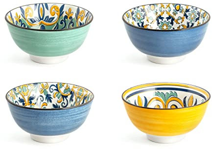 Royal Norfolk Cefalu'Pantelleria Lot de 8 tasses en porcelaine 11,5 x H6 cm