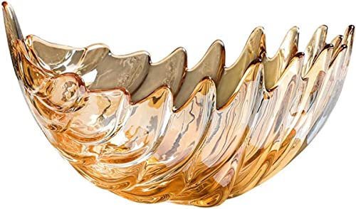 Coupe À Fruits Créative en Forme De Plume, Coupe À Fruits en Verre Cristal, Ornements De Décoration De Table Basse De Mariage, Maison Moderne-Gold