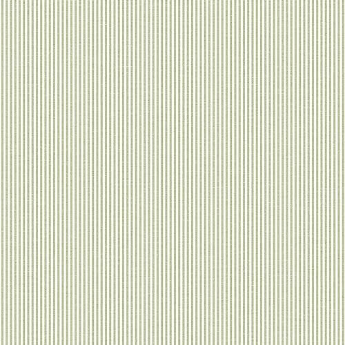 LL-03-12-8 Non-Woven Wallpaper Striped Textile Look Green Cream White