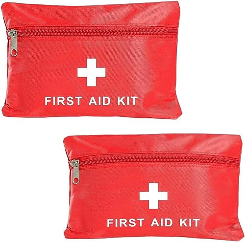 Erste Hilfe Beutel, 2 Stück Tragbarer leerer rotes Erste Hilfe Kit Tasche, Travel Rescue Tote First Responder Storage Survival Medicine Tasche Tasche Container für Camping -Wandern Notfall