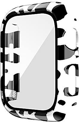 ULITIQ Compatible con Apple Watch Case SE Series 6 5 Funda 44 mm Cute Women Cow Print Case con Protector de Pantalla Hard Protective Film Cover for iWatch 6 5 4 SE/SE 2ª Generación Accesorios
