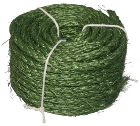 Porceosy Cuerda de sisal para gatos, rascador natural y resistente, cordel de repuesto, para manualidades, jardinería, color verde, talla M