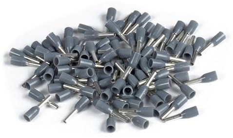 ERKO Wire End Ferrules 100 pieces, Wire Cross Section, 0.14 mm², Length 6 mm, Professional Cable Lugs Made of Galvanised Copper with Polyamide Insulation, Cable Connector for Electricians
