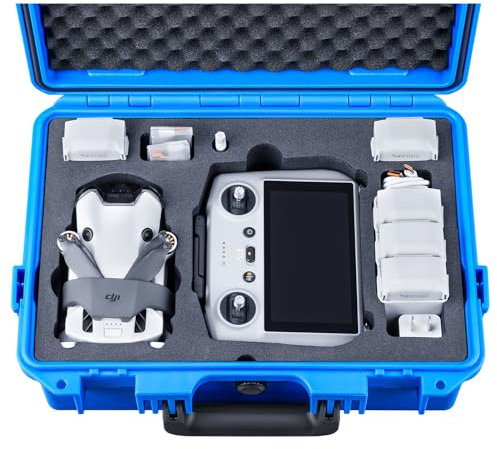 Lykus Titan MM410 Wasserdicht Tasche/Koffer/Case (Blau) für DJI Mini 4 Pro/Mini 3/Pro und DJI RC 2/RC/RC-N2/N1, Unterstützung 7 Akkus und RC Gurt [NUR Koffer]