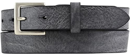 BELTINGER Herren-Gürtel aus weichem Vollrindleder Vintage-Look 3 cm | Leder-Gürtel für Herren 30mm | Schmaler Gürtel Used-Look | Schwarz 115cm