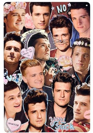 Josh Star Hutcherson Geburtstagsgeschenk für Männer, Frauen, Weihnachtsgeschenke für neue Zuhause, Freunde, Nachbarn – klassische Metallschilder, 30,5 x 20,3 cm