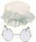 FNA FASHIONS Victorian-Inspired Matriarch Attire with Mop Hat and Round Glasses Set - Perfect for Grandmotherly Glamour at World Book Day, Hen Night, Stag Do, or any Fancy Dress Affair