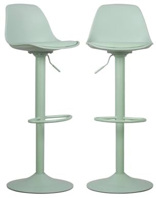 sweeek - 2er Set verstellbare Barhocker mit Sitzbezug aus Kunstleder und Fußstütze, höhenverstellbar - Noah