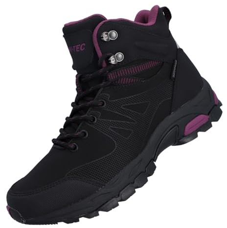 HI-TEC Damen Jackdaw Mid Wp Outdoor-Schuhe - Ultraleicht – Mesh-Komfort - Schwarz - 36