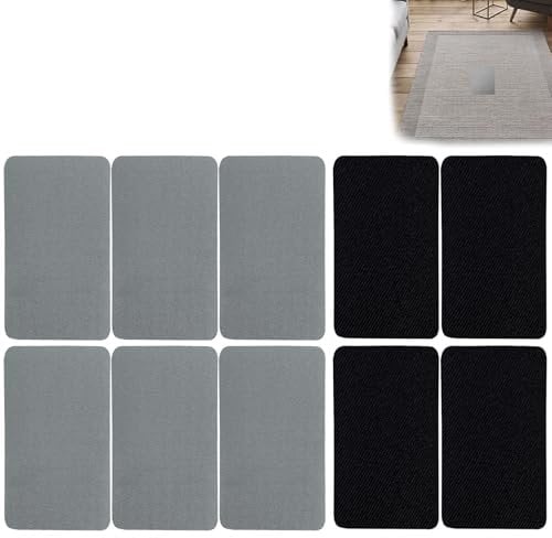 wimony Car Seat Repair Kit Fabric 10PCS Black Canvas Fabric Repair Patch Strong Sticky Canvas Repair Kit for Sofas Tents Furniture Patio Tote Bags Car Seats Boat Cover(20 * 10cm)