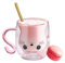 volumoon Cute Cat Mug, Milk Cup Double Wall, Insulated Glass Espresso Cups, Cappuccino Latte Glass Milk Tea Cup, Clear Mugs with Handles for Women Cat Lovers Home Office Birthday Gift 300ML (Pink)