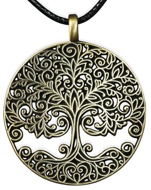 Baldur Jewelry Weißer Baum von Gondor Wikinger Yggdrasil Baum des Lebens Anhänger Halskette Amulett – Wikingerschmuck für Frauen und Männer – Messing Baum des Lebens Halskette – Wikinger Geschenke