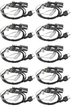JASMKLX EAI001 2-poliger verdeckter Akustikschlauch-Ohrhörer mit PTT-Mikrofon. Passend for ICOM, passend for Cobra, passend for Motorola, passend for Uniden, passend for Vertex, passend for Midland.(1