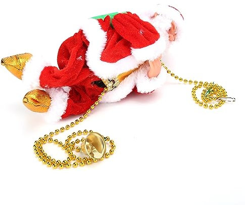 Elektrischer Kletternder Weihnachtsmann, Bewegliche Figur, Weihnachtsdekoration, Spielzeug für Weihnachtsdekoration, Flanell-Kunststoff
