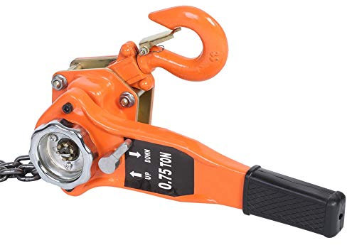 Elevación de Polea con Palanca de Trinquete de Polipasto de Cadena Naranja de 750 Kg, Elevación de Bloque Manual de 3 Metros, Elevador de Acero Al Manganeso Galvanizado con