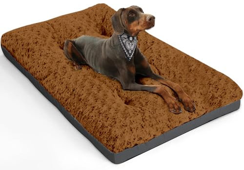 Lettino per Cani Grande 91x58 cm - Cuscino Morbido e Soffice con Rivestimento Impermeabile, Antiscivolo e Traspirante - Materassino Lavabile per Cani di Taglia Media e Grande - Marrone