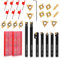 VeYocilk 21PCS Indexable Lathe Turning Tools Set 1/2(12mm) Shank,7Pcs Metal Turning Tool Holders & 14Pcs Carbide Inserts for Turning,Grooving,Threading,Boring bar,and Cutting Tool