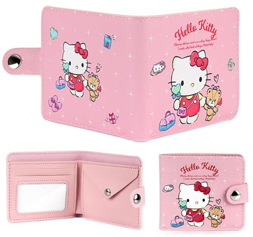 Huanmin Hello Ki-tty - Portefeuille pour enfant - 19 x 10 x 3 cm - Pour fille - Cadeau d'anniversaire ou de Noël, b, Caricature