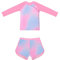 Costumi da Bagno a Maniche Lunghe Set Rashguard Costume da Bagno Protezione Solare Abbigliamento da Nuoto per Bambine da 2 a 12 Anni (8-10 Years, LA667-Pink)