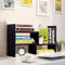 Wylnsie Desktop-Bücherregal aus Holz, Tischregal erweiterbar, Aufbewahrungsorganizer für Bücher, Home Office & Schule, Schreibtischregal, platzsparend & stabil (Schwarz)